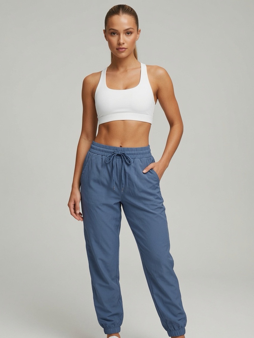 Amazon Essentials Slate Blue Drawstring Jogger Pants